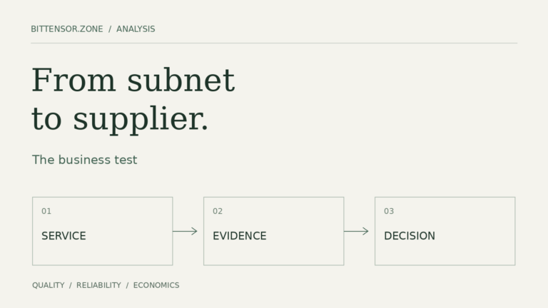 From subnet to supplier: evaluate the service, examine the evidence and make a business decision.