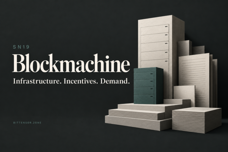 Inside Blockmachine (SN19): Infrastructure, Incentives and Evidence of Demand